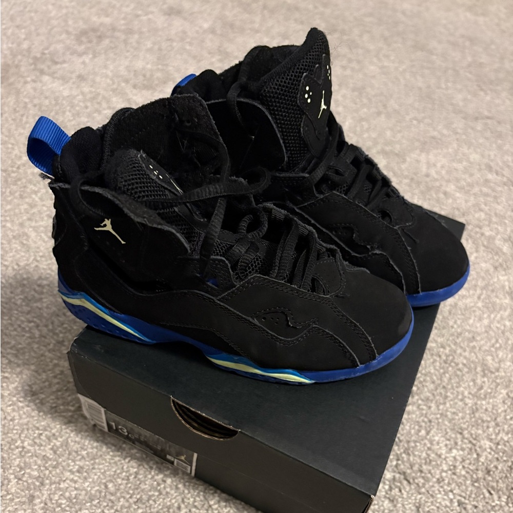 Jordan Kids Black and Blue Sneakers